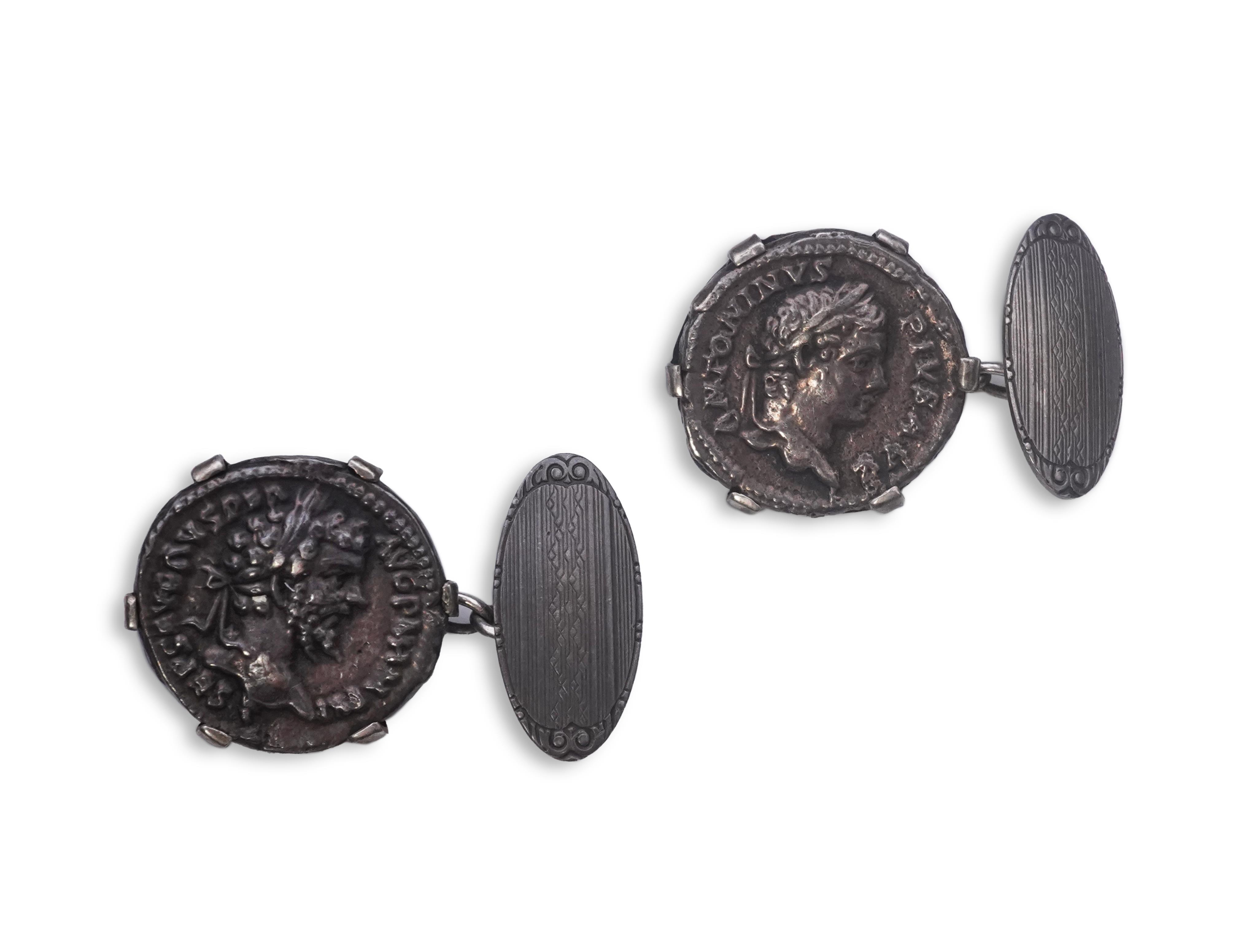 A pair of coin cufflinks